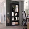 Home 4 Shelves Bookcase with Multi-Tiered Storage -Black -Office