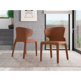 Manhattan Comfort Conrad Saddle Faux Leather Dining Chair (Set of 2)