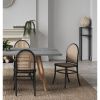 Manhattan Comfort Paragon Dining Chair 2.0 in Black and Cane - Set of 2