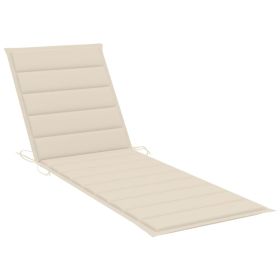 Sun Lounger Cushion Cream 78.7"x23.6"x1.2" Fabric