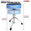 Drum Throne Padded Guitar Stool Swivel Height Adjustable Professional Music Chair For Adults And Kids w Anti Slip Rubber Feet - DS CH BLU VEL HD