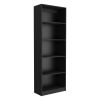 Home 4 Shelves Bookcase with Multi-Tiered Storage -Black -Office