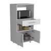 Worland Pantry Cabinet with Microwave Stand, Multi-Functional with Drawer and 2-Door