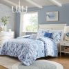 5 Pcs Floral Striped Comforter Set(Full/Queen)