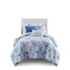 5 Pcs Floral Striped Comforter Set(Full/Queen)