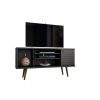 Manhattan Comfort Liberty 53.14" Mid-Century Modern TV Stand with 5 Shelves and 1 Door in Black