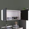 Napoles Wall Cabinet; Two Shelves; Double Door -Black