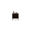 Manhattan Comfort Rockefeller 2.0 Mid-Century Modern 2-Drawer Nightstand Nature and Textured Grey