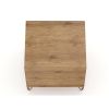 Manhattan Comfort Rockefeller 2.0 Mid-Century Modern 2-Drawer Nightstand Nature and Textured Grey