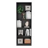 Home 4 Shelves Bookcase with Multi-Tiered Storage -Black -Office