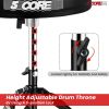 5 Core Drum Throne Padded Guitar Stool Height Adjustable Drummer Seat Music Chair for Adults And Kids - MIDNIGHT BLACK