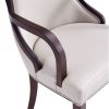 Manhattan Comfort Grand Faux Leather Dining Armchair in Light Grey