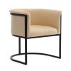 Manhattan Comfort Bali Tan and Black Faux Leather Dining Chair