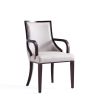 Manhattan Comfort Grand Faux Leather Dining Armchair in Light Grey