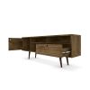 Manhattan Comfort Liberty 70.86" Mid-Century Modern TV Stand with 4 Shelving Spaces and 1 Drawer in Rustic Brown with Solid Wood Legs