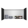 Napoles Wall Cabinet; Two Shelves; Double Door -Black