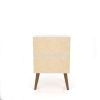 Manhattan Comfort Liberty Mid-Century Modern Nightstand 1.0 with 1 Cubby Space and 1 Drawer in White and 3D Brown Prints