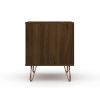 Manhattan Comfort Rockefeller 1.0 Mid-Century Modern 1-Drawer Nightstand in Brown