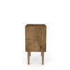 Manhattan Comfort Liberty Mid-Century Modern Nightstand 1.0 with 1 Cubby Space and 1 Drawer in Rustic Brown