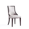 Manhattan Comfort Grand Faux Leather Dining Chairs - Set of 2 in Light Grey