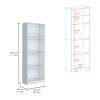 Home Bookcase with 4-Shelf Modern Display Unit for Books and Decor -White -Office