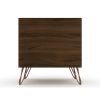 Manhattan Comfort Rockefeller 1.0 Mid-Century Modern 1-Drawer Nightstand in Brown