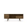 Manhattan Comfort Liberty 70.86" Mid-Century Modern TV Stand with 4 Shelving Spaces and 1 Drawer in Rustic Brown with Solid Wood Legs