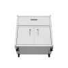 Manhattan Comfort Fortress Textured Metal 31.5" Garage Mobile Cabinet with 1 Full Extension Drawer and 2 Adjustable Shelves in White