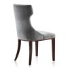 Manhattan Comfort Reine Grey and Walnut Velvet Dining Chair (Set of Two)