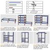 Metal Garment Rack Shoe Clothing Organizer Shelves Freestanding Multifunctional Clothes Wardrobe