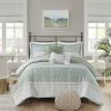 5 Piece Seersucker Comforter Set with Throw Pillows